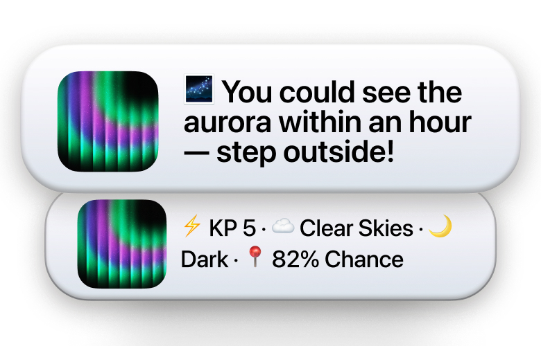 Lux smart aurora alerts — context-aware notifications